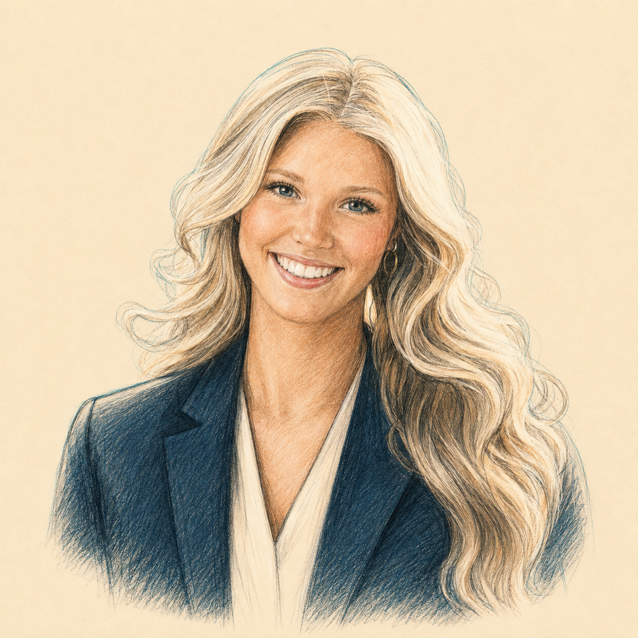 Pencil portrait of Katie Mitchell